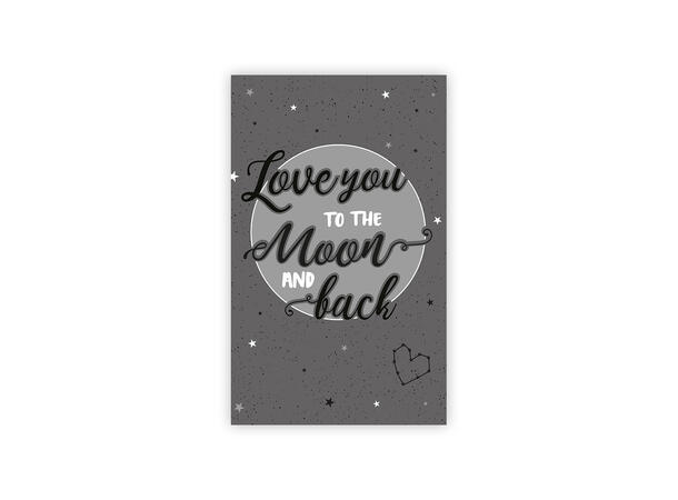Lite dobbelt kort Love you to the moon A7 dobbelt kort