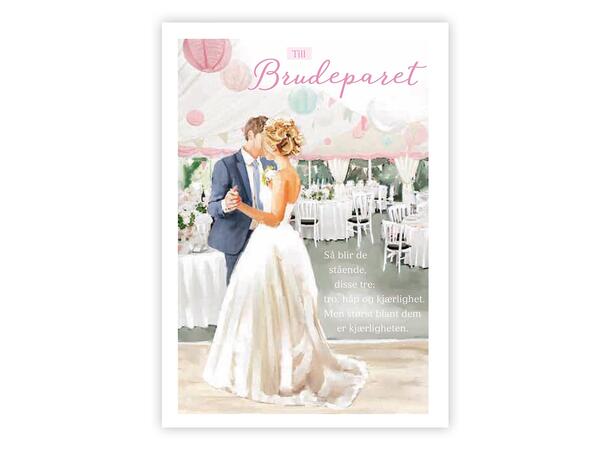 Dobbelt bryllupskort Til Brudeparet A6 dobbelt kort