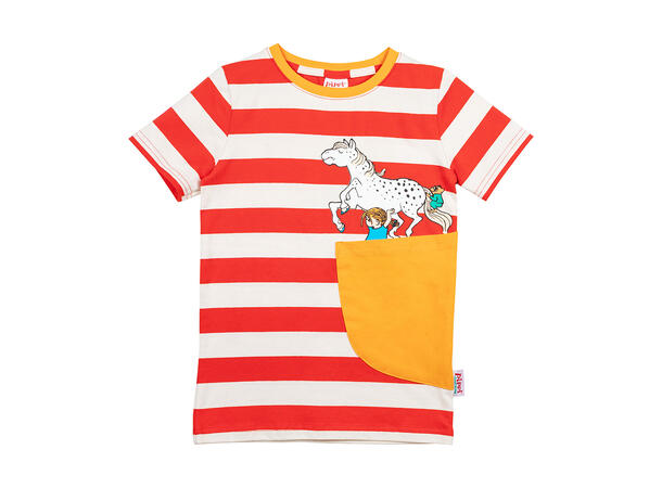 Pippi T-Skjorte - Stripete Rød Barneklær fra Pippi